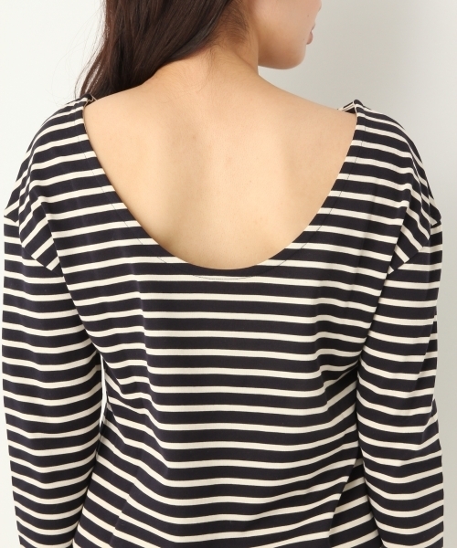 A part by（アパートバイ）の「Cボーダーウシロフカアキ8S 751914 （Tシャツ/カットソー・レディース・ネイビー/イエロー/レッド・FREE）」の10枚目の写真