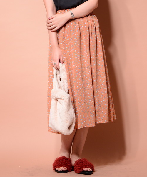 natural couture(ナチュラルクチュール)の「PPいろいろ柄ギャザースカート(スカート・レディース・ボルドー/グリーン/ブルー系その他/ブラック/ネイビー・FREE)」の1枚目の写真