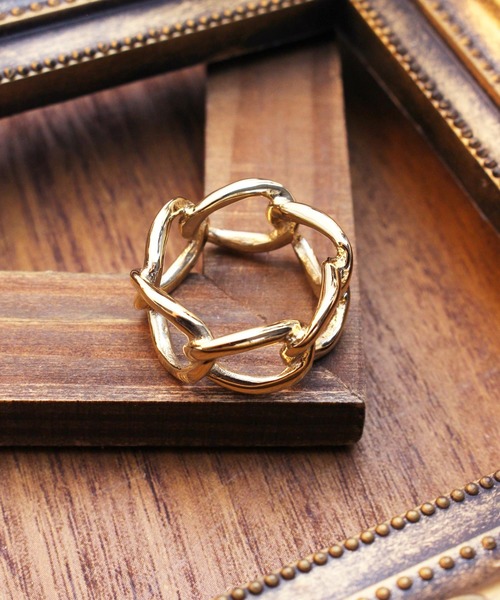 Vaya Con Dios（ヴァヤコンディオス）の「【VayaConDios/ ヴァヤコンディオス】ステンレス製ワイヤーチェーンリング（リング・メンズ・アンティークシルバー/ブラック/シルバー/ゴールド/シルバー系その他・#17/#19/#21）」の2枚目の写真