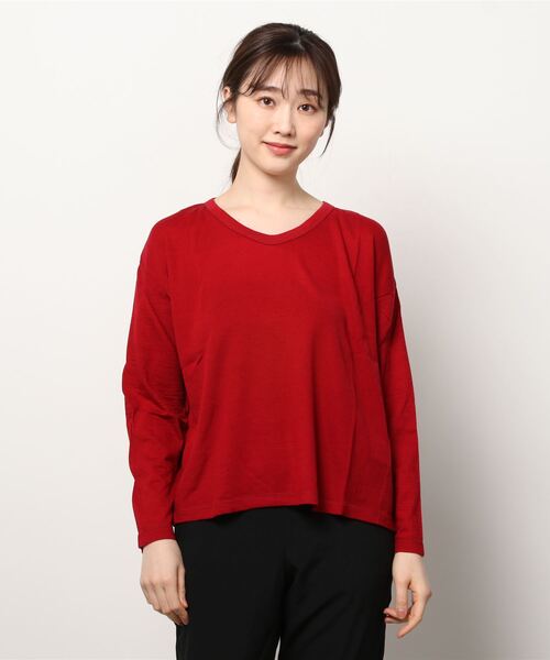 collex_(コレックス)の「ワイドテレコカットソー(Tシャツ/カットソー)」|レッド