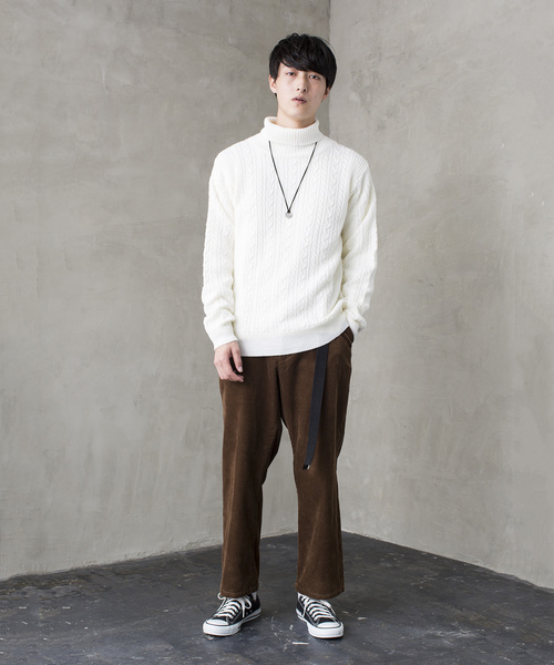 WEGO（ウィゴー）の「WEGO/カラーケーブルタートルネックニット（ニット/セーター・メンズ・杢グレー/ホワイト/ワイン/ブラック・LARGE/MEDIUM/SMALL/X-LARGE）」の21枚目の写真