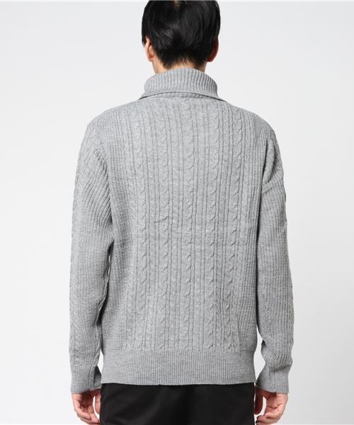 WEGO（ウィゴー）の「WEGO/カラーケーブルタートルネックニット（ニット/セーター・メンズ・杢グレー/ホワイト/ワイン/ブラック・LARGE/MEDIUM/SMALL/X-LARGE）」の6枚目の写真