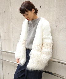 laboratory work | ファー切り替えコート(その他アウター)