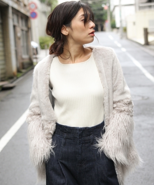 laboratory work（ラボラトリーワーク）の「ファー切り替えコート（その他アウター・レディース・ホワイト/ライトグレー・MEDIUM）」の17枚目の写真