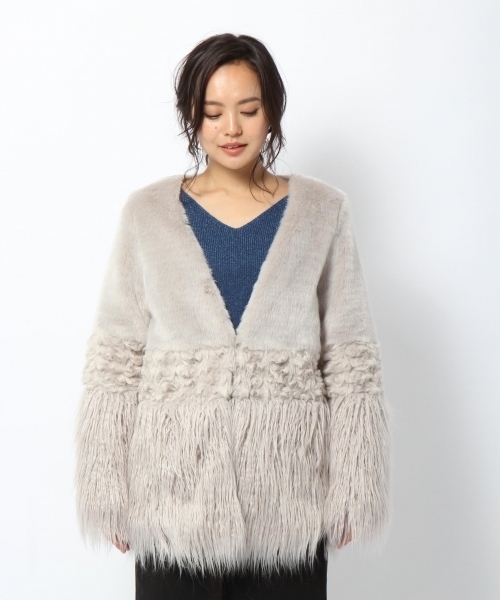 laboratory work（ラボラトリーワーク）の「ファー切り替えコート（その他アウター・レディース・ホワイト/ライトグレー・MEDIUM）」の16枚目の写真