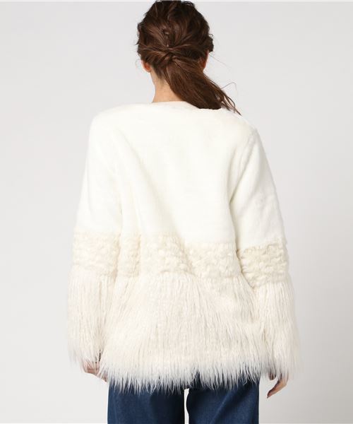 laboratory work（ラボラトリーワーク）の「ファー切り替えコート（その他アウター・レディース・ホワイト/ライトグレー・MEDIUM）」の5枚目の写真