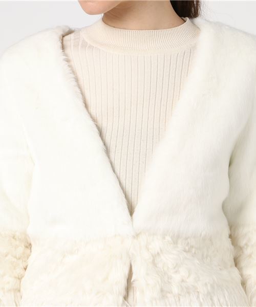 laboratory work（ラボラトリーワーク）の「ファー切り替えコート（その他アウター・レディース・ホワイト/ライトグレー・MEDIUM）」の8枚目の写真