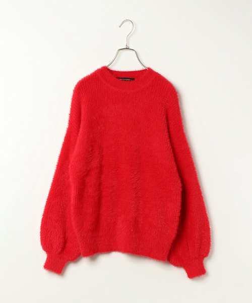 VENCEEXCHANGE(ヴァンスエクスチェンジ)の「リブシャギーニットプルオーバー (ニット/セーター・レディース・レッド/イエロー系その他/ライトパープル・MEDIUM)」の1枚目の写真