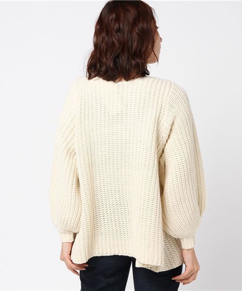 KOBE LETTUCE（コウベレタス）の「女性らしさがいっぱい詰まったゆるっとこなれknit！フレアデザインざっくりニットトップス/レディースセーター[C2934]神戸レタス（ニット/セーター・レディース・オフホワイト/ネイビー/ダークグリーン/ボルドー/ブラック・FREE）」の7枚目の写真