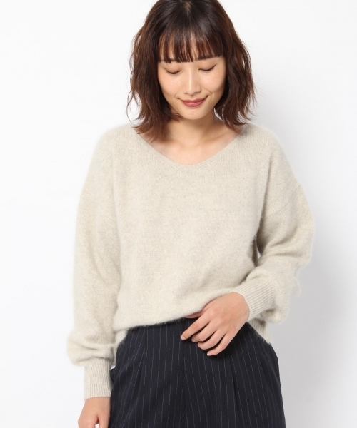 laboratory work（ラボラトリーワーク）の「ヘアリーラメVネックニット（ニット/セーター・レディース・パープル/ネイビー/グレー系その他・MEDIUM）」の2枚目の写真