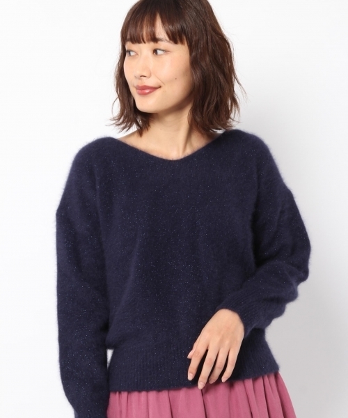 laboratory work（ラボラトリーワーク）の「ヘアリーラメVネックニット（ニット/セーター・レディース・パープル/ネイビー/グレー系その他・MEDIUM）」の3枚目の写真