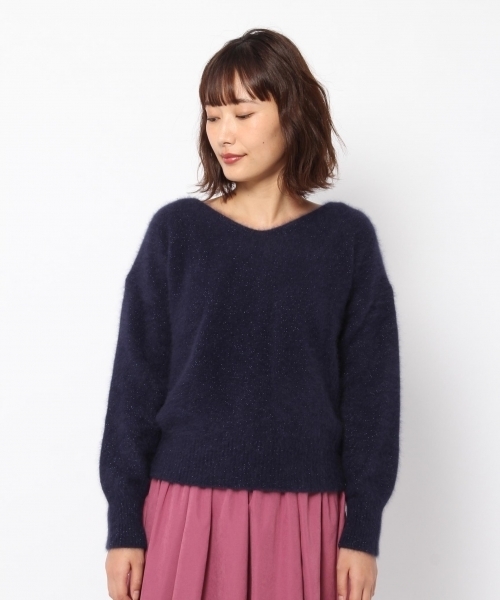 laboratory work（ラボラトリーワーク）の「ヘアリーラメVネックニット（ニット/セーター・レディース・パープル/ネイビー/グレー系その他・MEDIUM）」の15枚目の写真