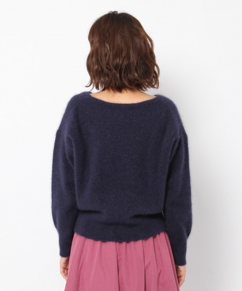 laboratory work（ラボラトリーワーク）の「ヘアリーラメVネックニット（ニット/セーター・レディース・パープル/ネイビー/グレー系その他・MEDIUM）」の17枚目の写真