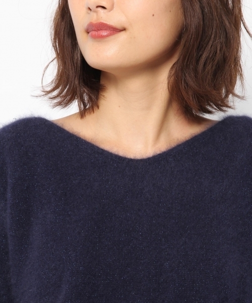 laboratory work（ラボラトリーワーク）の「ヘアリーラメVネックニット（ニット/セーター・レディース・パープル/ネイビー/グレー系その他・MEDIUM）」の6枚目の写真