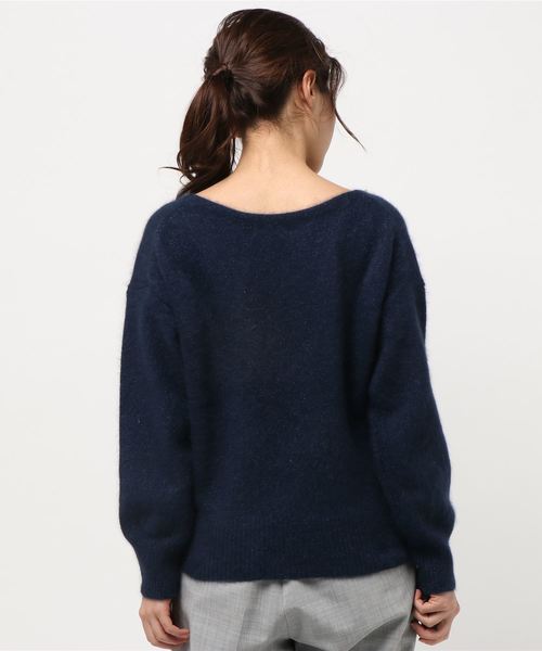 laboratory work（ラボラトリーワーク）の「ヘアリーラメVネックニット（ニット/セーター・レディース・パープル/ネイビー/グレー系その他・MEDIUM）」の4枚目の写真