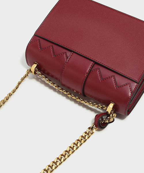 CHARLES & KEITH（チャールズ & キース）の「ドレッシースリングバッグ / DRESSY SLING BAG（メッセンジャーバッグ・レディース・ブラック/レッド/ピンク・S）」の16枚目の写真