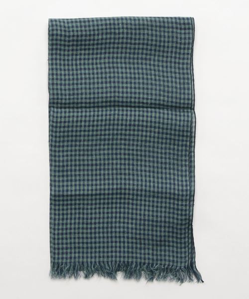 ARIANNA（アリアンナ）の「ARIANNA: リネン ギンガムチェック ストール（ストール/ショール・メンズ・チャコールグレー/ネイビー/レッド/グリーン・ONE SIZE）」の2枚目の写真