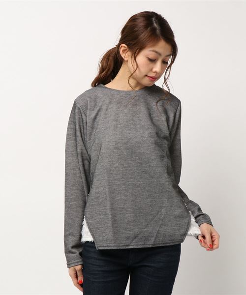 LBC（エルビーシー）の「Wフェイスプルオーバーアンサンブル                     （ニット/セーター・レディース・ブルー/チャコールグレー/ホワイト・MEDIUM/LARGE）」の2枚目の写真