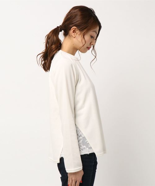 LBC（エルビーシー）の「Wフェイスプルオーバーアンサンブル                     （ニット/セーター・レディース・ブルー/チャコールグレー/ホワイト・MEDIUM/LARGE）」の4枚目の写真