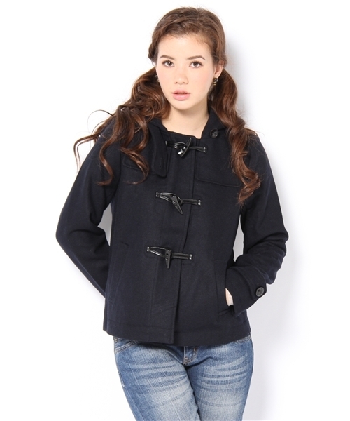 WHO'S WHO gallery（フーズフーギャラリー）の「ショートダッフル（ダッフルコート・レディース・ネイビー/キャメル/ブラック・FREE）」の2枚目の写真