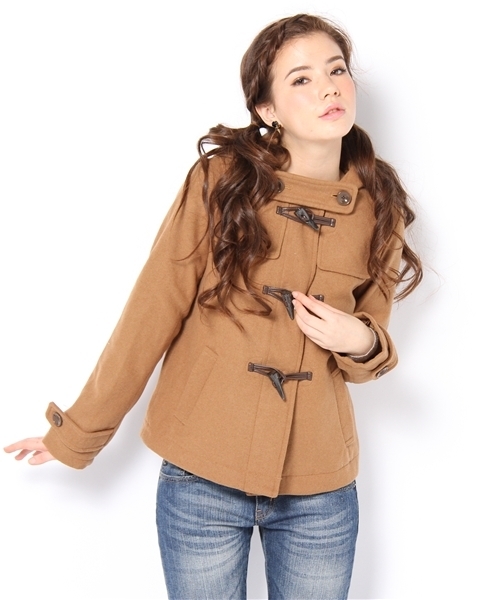 WHO'S WHO gallery（フーズフーギャラリー）の「ショートダッフル（ダッフルコート・レディース・ネイビー/キャメル/ブラック・FREE）」の3枚目の写真