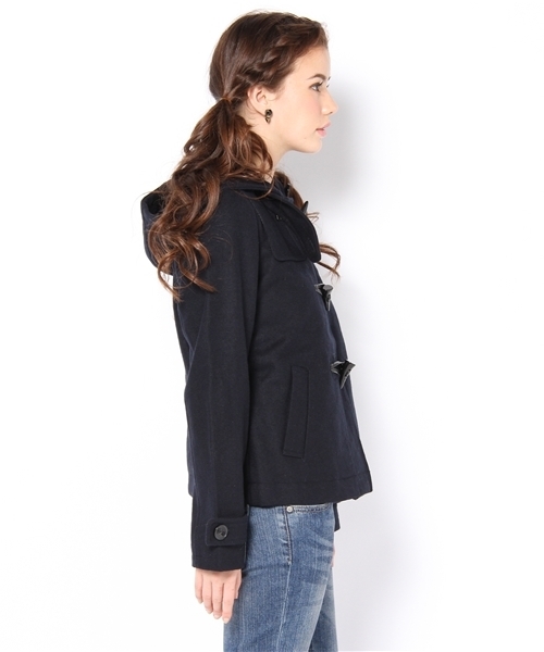 WHO'S WHO gallery（フーズフーギャラリー）の「ショートダッフル（ダッフルコート・レディース・ネイビー/キャメル/ブラック・FREE）」の4枚目の写真