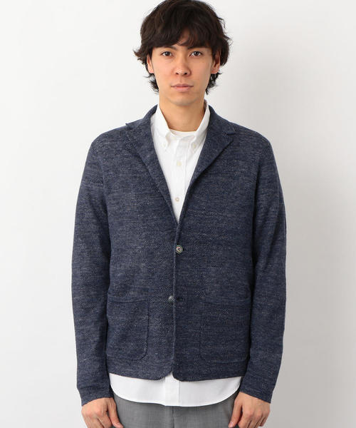 green label relaxing(グリーンレーベルリラクシング)の「NM ◎リネンノッチ カーディガン / ジャケット ◆(カーディガン/ボレロ・メンズ・ターコイズブルー/ネイビー/グレー/ロイヤルブルー/コバルトブルー/ダークグレー・M/S/XL/L)」の8枚目の写真