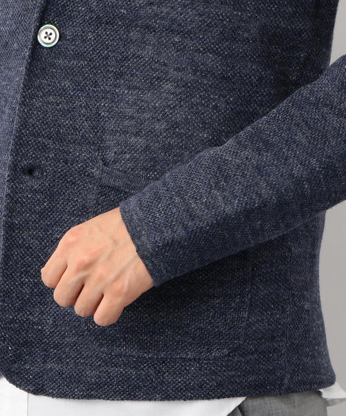 green label relaxing(グリーンレーベルリラクシング)の「NM ◎リネンノッチ カーディガン / ジャケット ◆(カーディガン/ボレロ・メンズ・ターコイズブルー/ネイビー/グレー/ロイヤルブルー/コバルトブルー/ダークグレー・M/S/XL/L)」の12枚目の写真