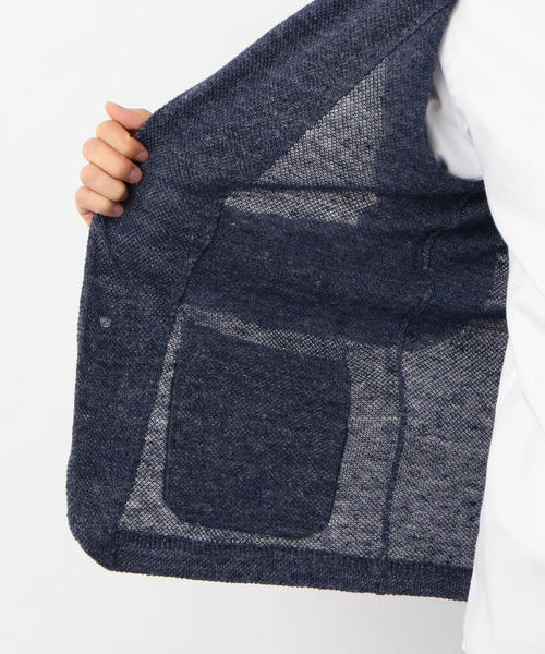 green label relaxing(グリーンレーベルリラクシング)の「NM ◎リネンノッチ カーディガン / ジャケット ◆(カーディガン/ボレロ・メンズ・ターコイズブルー/ネイビー/グレー/ロイヤルブルー/コバルトブルー/ダークグレー・M/S/XL/L)」の14枚目の写真