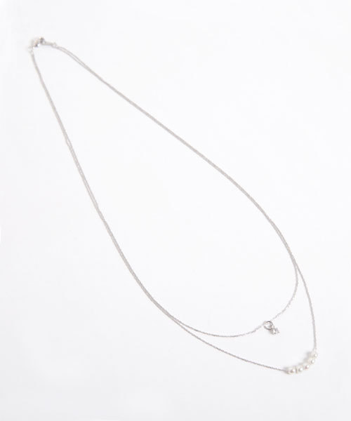 colleca la（コレカラ）の「小粒パールとストーンの2連ネックレス（ネックレス・レディース・シルバー/ゴールド・FREE）」の5枚目の写真