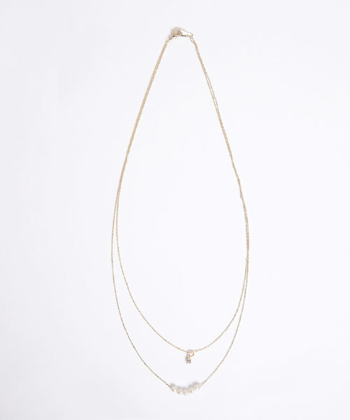 colleca la（コレカラ）の「小粒パールとストーンの2連ネックレス（ネックレス・レディース・シルバー/ゴールド・FREE）」の3枚目の写真