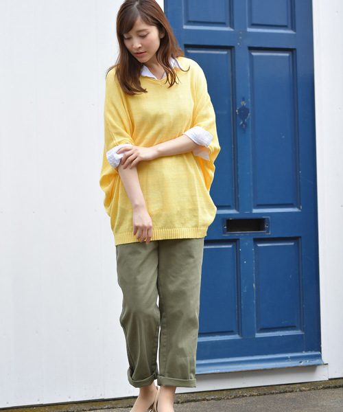 rps(アールピーエス)の「やわらかコットン前開きシャツ(シャツ/ブラウス・レディース・ブラック/ネイビー/ライトブルー/カーキ/ブルー/オフホワイト/ブラック系その他2/サックスブルー/ラベンダー/ホワイト系その他2/オレンジ/イエロー・M)」の13枚目の写真