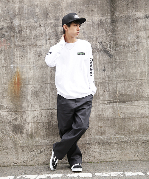 kutir（クティール）の「LOOSE WIDE PANTS / ルーズワイドストレートパンツ ストレッチチノ（チノパンツ・メンズ・ブラック/ベージュ/グレー・MEDIUM/LARGE）」の12枚目の写真