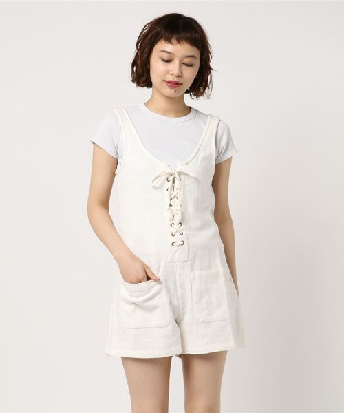 BILLABONG(ビラボン)の「BILLABONG レディース LAZY WAVES ロンパース(つなぎ/オールインワン・レディース・ホワイト・X-SMALL)」の1枚目の写真