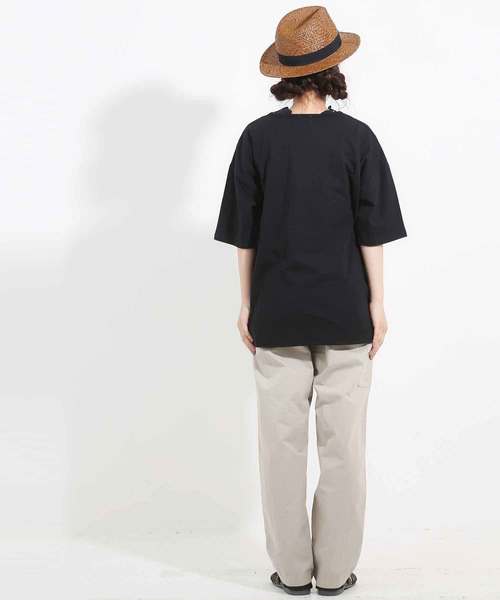 CUBE SUGAR(キューブシュガー)の「天竺刺繍ワイドチュニック(Tシャツ/カットソー・レディース・ホワイト/ブラック/ネイビー・M)」の10枚目の写真