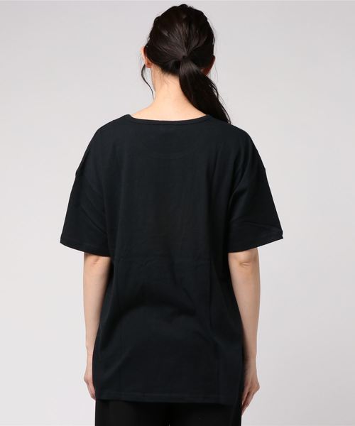 CUBE SUGAR(キューブシュガー)の「天竺刺繍ワイドチュニック(Tシャツ/カットソー・レディース・ホワイト/ブラック/ネイビー・M)」の5枚目の写真