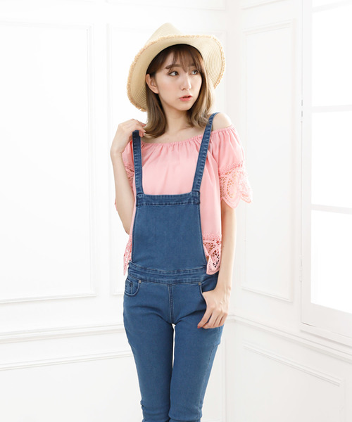 Girly Doll（ガーリードール）の「レース刺繍ブラウス（シャツ/ブラウス・レディース・ブラック/オフホワイト/ピンク/イエロー/ブルー・FREE）」の7枚目の写真