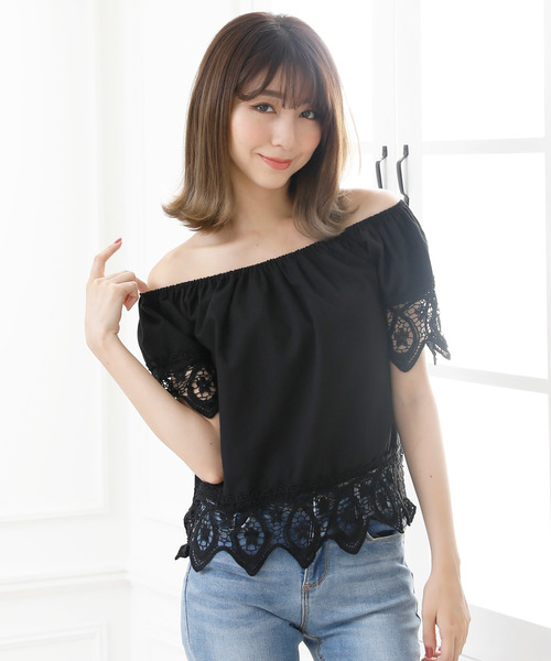 Girly Doll（ガーリードール）の「レース刺繍ブラウス（シャツ/ブラウス・レディース・ブラック/オフホワイト/ピンク/イエロー/ブルー・FREE）」の12枚目の写真