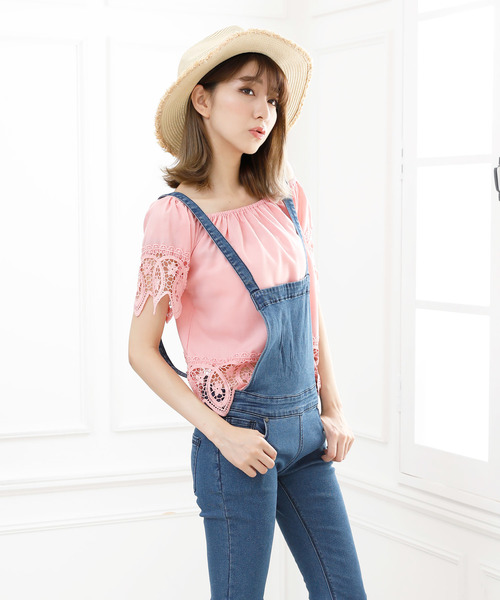 Girly Doll（ガーリードール）の「レース刺繍ブラウス（シャツ/ブラウス・レディース・ブラック/オフホワイト/ピンク/イエロー/ブルー・FREE）」の13枚目の写真