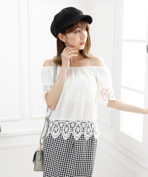 Girly Doll（ガーリードール）の「レース刺繍ブラウス（シャツ/ブラウス・レディース・ブラック/オフホワイト/ピンク/イエロー/ブルー・FREE）」の19枚目の写真