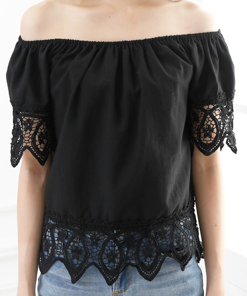 Girly Doll（ガーリードール）の「レース刺繍ブラウス（シャツ/ブラウス・レディース・ブラック/オフホワイト/ピンク/イエロー/ブルー・FREE）」の20枚目の写真