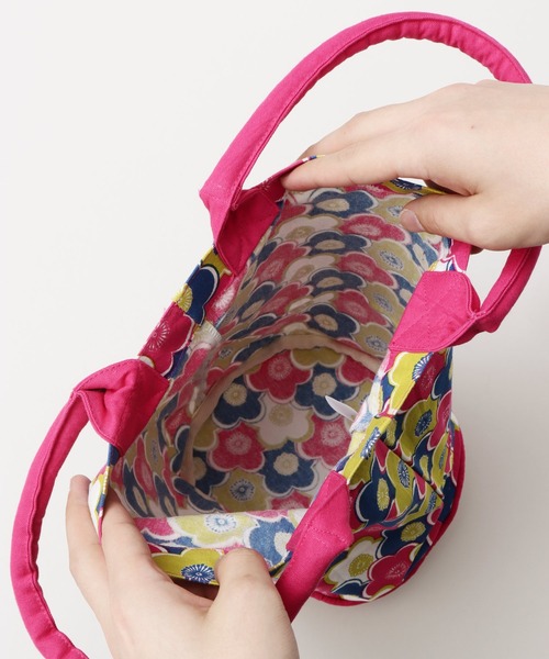 カヤ（カヤ）の「【カヤ】花合わせ樽トート バケツバッグ（トートバッグ・レディース・ライトブルー/パープル/梅/ホワイト×レッド・FREE）」の5枚目の写真