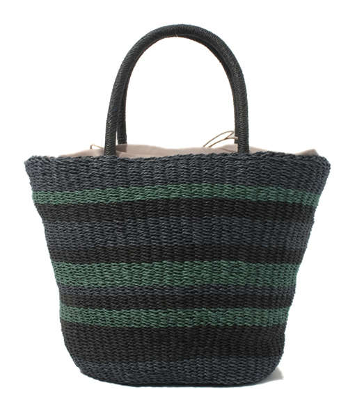 GLOBAL WORK（グローバルワーク）の「【GLOBAL WORK】マルチボーダーペーパートート（かごバッグ・レディース・ブラウン系その他/グレー/ブラウン/ネイビー/レッド/ブラック・FREE）」の3枚目の写真