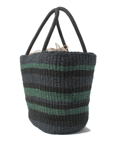 GLOBAL WORK（グローバルワーク）の「【GLOBAL WORK】マルチボーダーペーパートート（かごバッグ・レディース・ブラウン系その他/グレー/ブラウン/ネイビー/レッド/ブラック・FREE）」の7枚目の写真