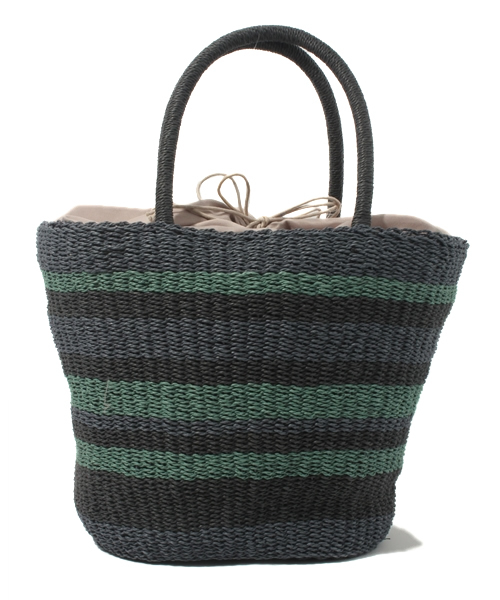 GLOBAL WORK（グローバルワーク）の「【GLOBAL WORK】マルチボーダーペーパートート（かごバッグ・レディース・ブラウン系その他/グレー/ブラウン/ネイビー/レッド/ブラック・FREE）」の8枚目の写真