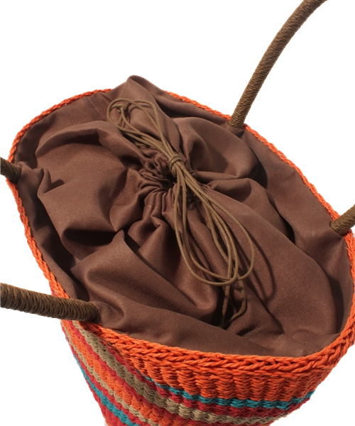 GLOBAL WORK（グローバルワーク）の「【GLOBAL WORK】マルチボーダーペーパートート（かごバッグ・レディース・ブラウン系その他/グレー/ブラウン/ネイビー/レッド/ブラック・FREE）」の15枚目の写真