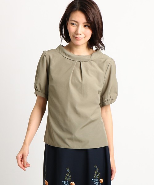 Sunauna(スーナウーナ)の「【洗える】エアリーロールネックブラウス(シャツ/ブラウス・レディース・ブラック/ベージュ/カーキ・40/38)」の4枚目の写真