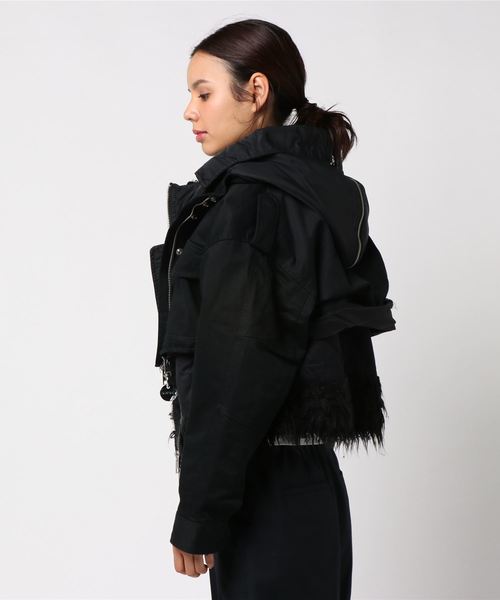 DIESEL（ディーゼル）の「WOMEN’S　ダブルレイヤードジャケット（その他アウター・レディース・グリーン/ブラック・SMALL/MEDIUM/LARGE/X-SMALL/XX-SMALL）」の3枚目の写真