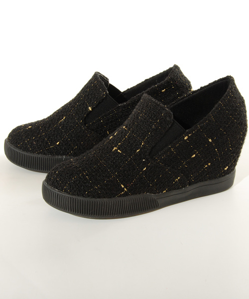 shopnikoniko（ショップニコニコ）の「スリッポン スニーカー インヒール 厚底 インヒールスニーカー（スリッポン・レディース・ブラック/ネイビー/グレー/ブラック系その他/グレー系その他/ブルー系その他/アイボリー/ホワイト/ブラック系その他2/グレー系その他2/ブラック系その他3/ブルー系その他2/キャメル/ホワイト系その他/ブラック系その他4/ベージュ/ブラック系その他5/ブラック系その他6/グレー系その他3/ブラウン系その他/ブラウン・22.5cm/23cm/23.5cm/24cm/24.5cm/25cm）」の22枚目の写真