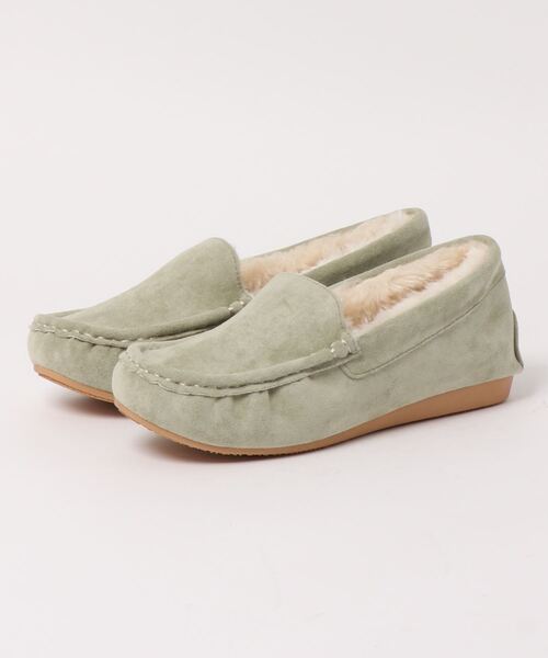 KOBE LETTUCE（コウベレタス）の「フェイクムートンローファーモカシンシューズ【インソール中敷き付】（モカシン/デッキシューズ・レディース・ライトグレー/ブラック/ダークブラウン/ベージュ/シルバー/ブラック系その他/ブラウン系その他/パープル系その他/キャメル/チェック/パープル/ブラウン系その他4/シルバー系その他/ベージュ系その他/ブラック系その他3/ピンク/ブラック系その他2/ブラウン系その他2/ブラウン系その他3/グレー/ダークグリーン/その他/ブラウン系その他5/オリーブ/ピンクベージュ/ホワイト/ネイビー/レオパード・LL/S/M/L）」の17枚目の写真